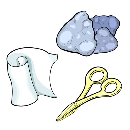 the stone paper scissors game vector illustrationのイラスト素材