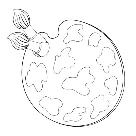 coloring brush, pencil, palette for drawing paints vector illustrationのイラスト素材