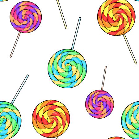seamless pattern sucking a lollipop candy sweetness vector illustrationのイラスト素材