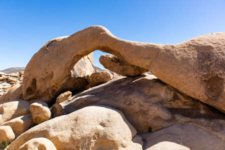 Arch Rock in Joshua Tree National Park Californiaの写真素材