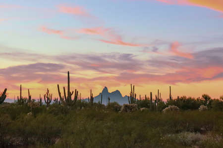 Sunset - Picacho Peak, Arizonaの写真素材