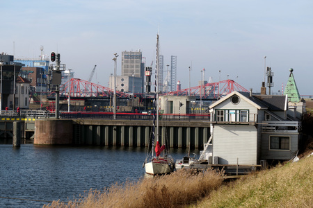 Industrial Port with sluicesの写真素材
