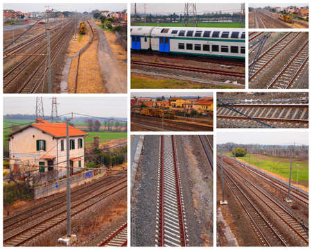 collage railroadの写真素材