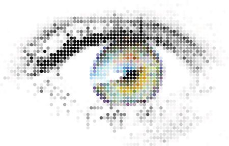 Abstract human - digital - eye made from circlesの写真素材