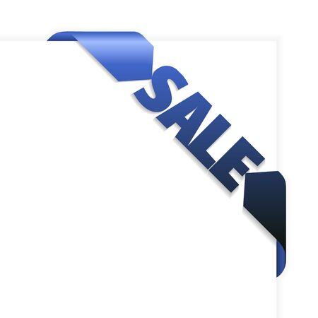 Sale corner ribbon on a white paper - check my portfolio for more corner ribbonsの写真素材
