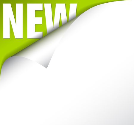 Paper with curl and new lettering for a new itemのイラスト素材