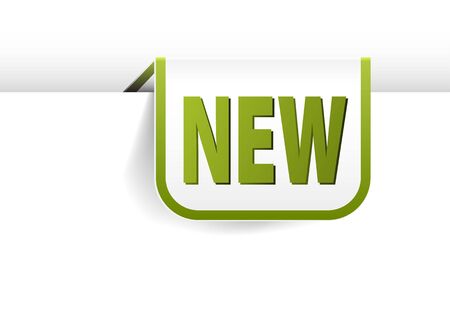 white and green rounded rectangle bookmark for new item in your eshopのイラスト素材