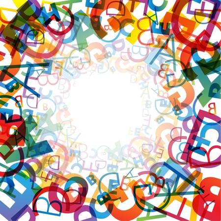 Abstract background with colorful rainbow lettersのイラスト素材