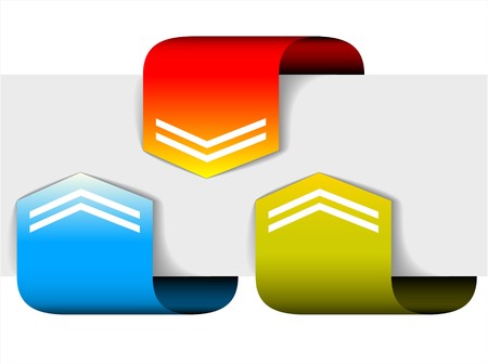 Set of colorful arrows pointing at the itemのイラスト素材