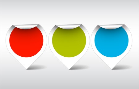 Round colorful empty labels, stickers, pointersのイラスト素材