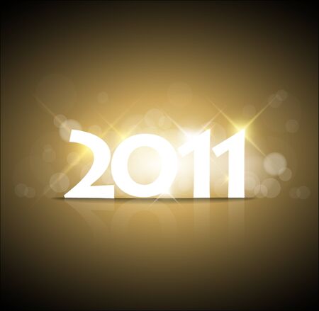Golden New Years card 2011 with back light and place for your textのイラスト素材