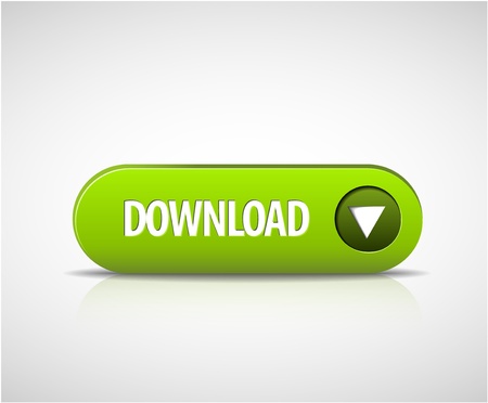 Big green download now button with shadow and reflectionsのイラスト素材