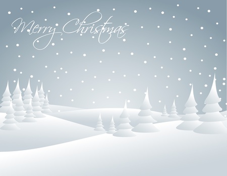 Winter snowy landscape - snow falling on the treesのイラスト素材