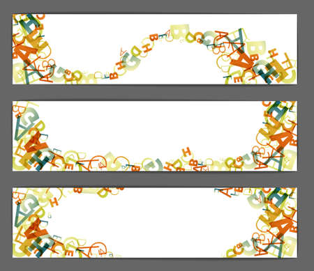 Banner with colorful alphabet letters and place for your textのイラスト素材
