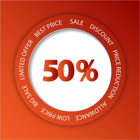 Red paper sale tag のイラスト素材