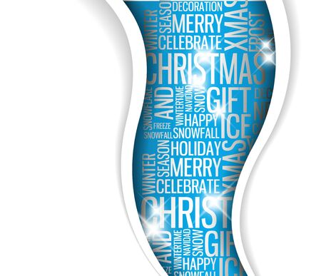 Vector Abstract Christmas card - season words on blue backgroundのイラスト素材