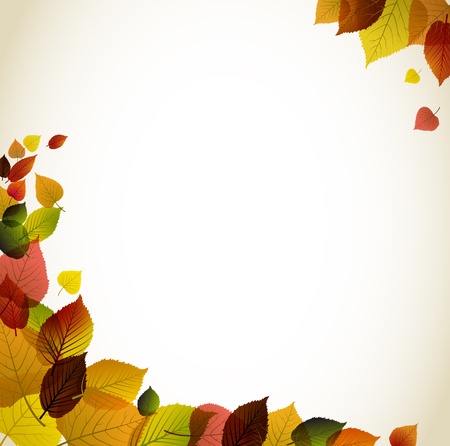 Autumn abstract floral background - corners filled with leafsのイラスト素材