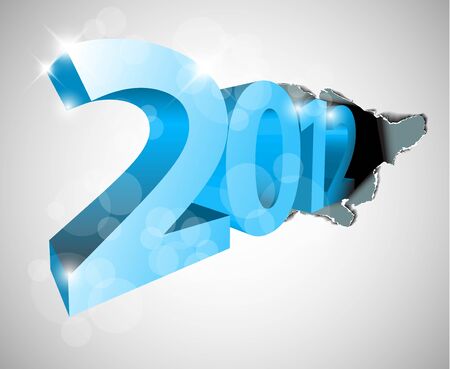 New Year 2012 coming from the big hole - design for the christmas cardのイラスト素材