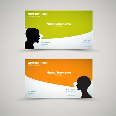 Vector Set of modern business card templates for man and womanのイラスト素材
