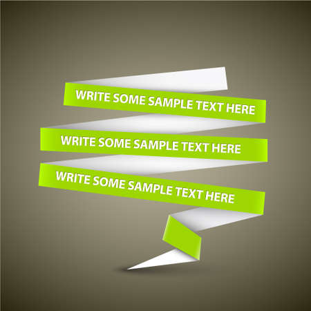 Green speech bubble made from paper stripe with sample contentのイラスト素材