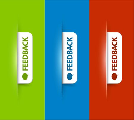 Vector white feedback Labels / Tags on the colored (web) pageのイラスト素材