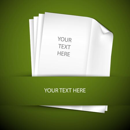 green backround with papers and place for your contentのイラスト素材