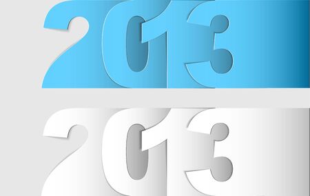 Blue and white Happy New Year 2013 vector cardのイラスト素材