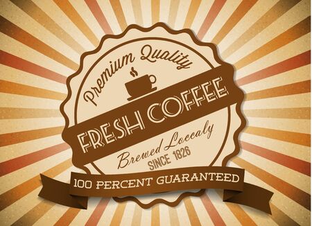 Vector grunge retro vintage background with coffee label and place for your textのイラスト素材