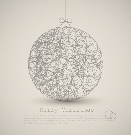 Vector modern card with abstract christmas decoration on a light backgroundのイラスト素材