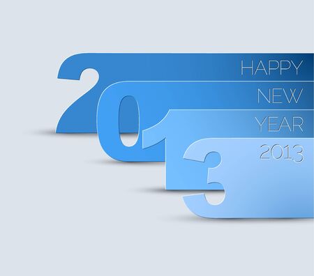 Blue and white Happy New Year 2013  cardのイラスト素材
