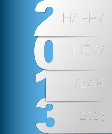 Blue and white Happy New Year 2013のイラスト素材