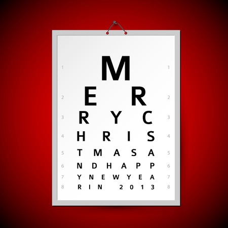 Vector Christmas eye test chart as original christmas cardのイラスト素材
