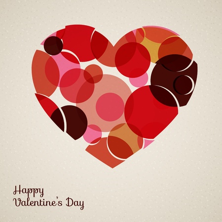 retro heart made from color circlesのイラスト素材