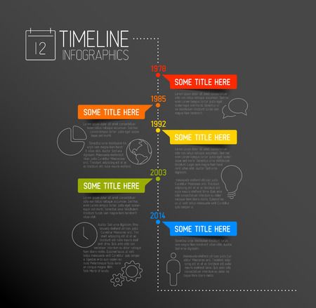 Vector Infographic timeline report template with iconsのイラスト素材