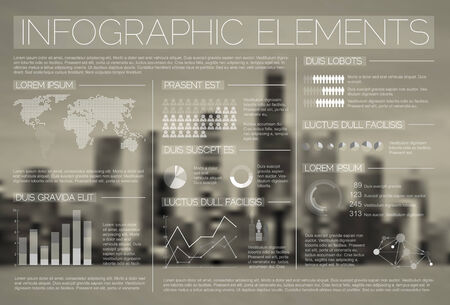 White transparent Vector set of Infographic elements for your documents and reportsのイラスト素材