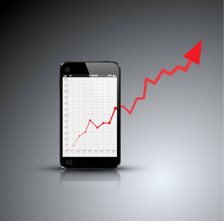 Realistic out of bounds business growth graphのイラスト素材