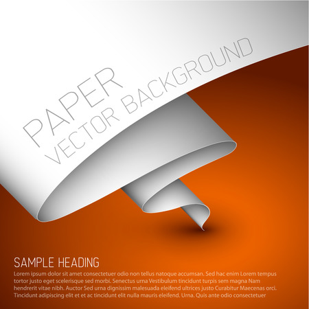 orange simple background with folded white paperのイラスト素材