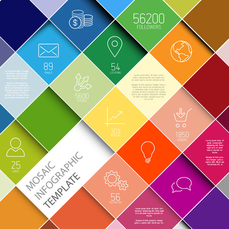 abstract squares background illustration / infographic template with place for your contentのイラスト素材