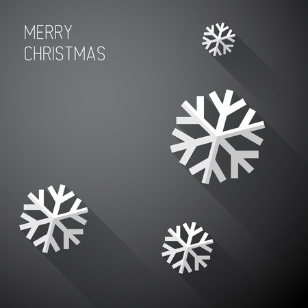 Modern simple minimalistic christmas card with long shadows - black and whiteのイラスト素材