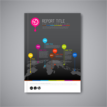 Modern Vector abstract brochure, report or flyer dark design templateのイラスト素材