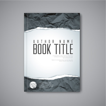 Modern Vector abstract book cover template with teared paperのイラスト素材