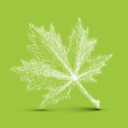 Vector spring leaf - simple continuous line drawingのイラスト素材