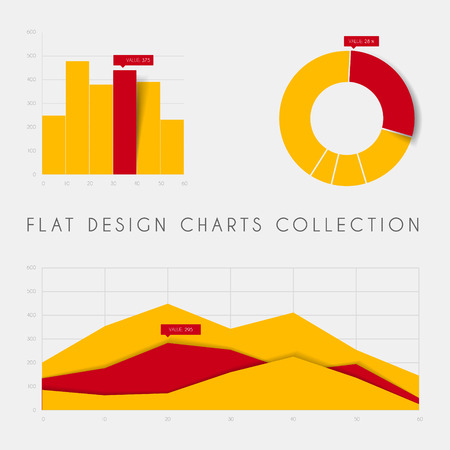 Set of flat design infographics statistics charts and graphs のイラスト素材