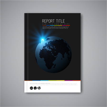 Modern Vector abstract brochure, report or flyer design template with earth globeのイラスト素材