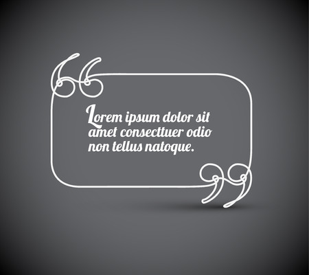 Blank Quote Template - continuous doodle drawing, dark versionのイラスト素材