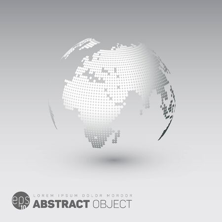 World map globe template made from dots for your infographics reports - light versionのイラスト素材