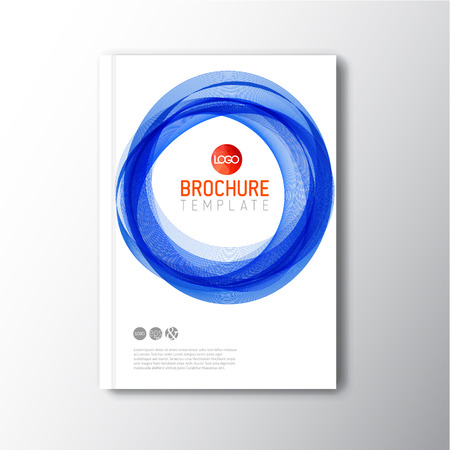 Modern abstract brochure / book / design template with abstract blue circlesのイラスト素材