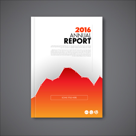 Modern Vector annual report review design template with big graph. Template of the report front page - cover illustration.のイラスト素材