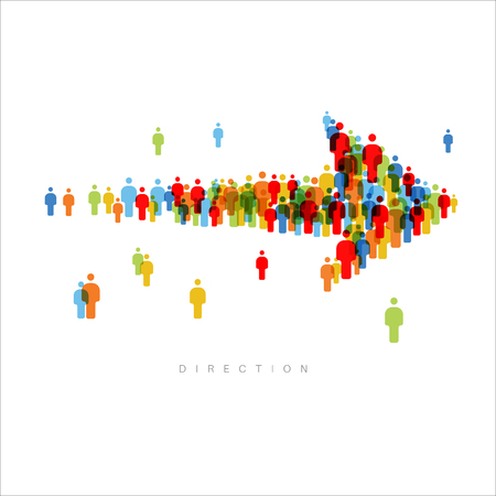 Direction - big arrow made from group of people icons.のイラスト素材
