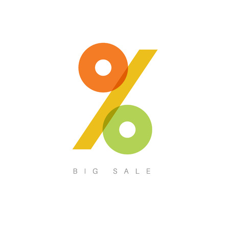 Big sale concept vector illustration - percent symbol on white backgroundのイラスト素材